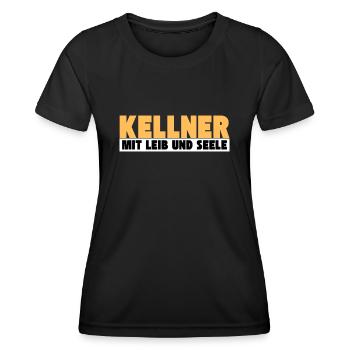Kellner mit Leib und Seele - Frauen Funktions-T-Shirt - Schwarz - Vorne - AI Model Female 172 light (172cm)