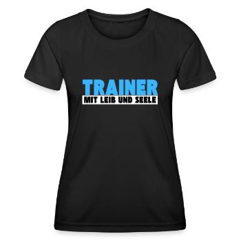 Trainer mit Leib und Seele - Frauen Funktions-T-Shirt - Schwarz - Vorne - AI Model Female 172 light (172cm)
