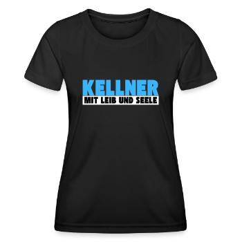 Kellner mit Leib und Seele - Frauen Funktions-T-Shirt - Schwarz - Vorne - AI Model Female 172 light (172cm)
