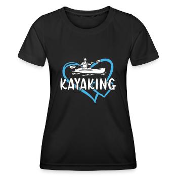 Kayaker Heart Kayaking - Women's Functional T-Shirt - black - Front - AI Model Female 172 light (172cm)