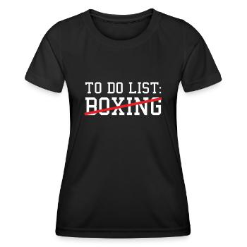 Sport To Do List Boxing - Frauen Funktions-T-Shirt - Schwarz - Vorne - AI Model Female 172 light (172cm)