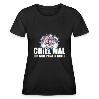Chill Mal Ich Gehe 2024 In Rente Rente 2024 - Frauen Funktions-T-Shirt - Schwarz - Vorne - AI Model Female 172 light (172cm)