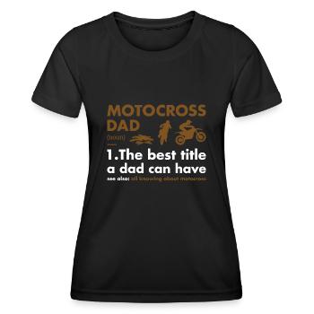 Sport Dad Definition Motocross - Frauen Funktions-T-Shirt - Schwarz - Vorne - AI Model Female 172 light (172cm)