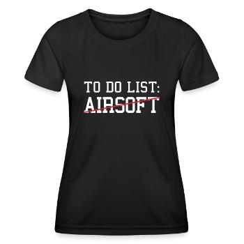 Sport To Do List Airsoft - Women's Functional T-Shirt - black - Front - AI Model Female 172 light (172cm)