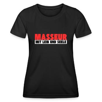 Masseur mit Leib und Seele - Frauen Funktions-T-Shirt - Schwarz - Vorne - AI Model Female 172 light (172cm)