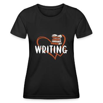 Écrivain Coeur Écriture - T-shirt sport Femme - noir - Devant - AI Model Female 172 light (172cm)