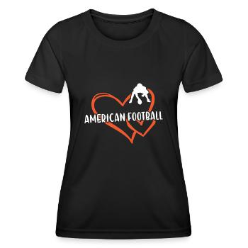Sport Heart American Football - Frauen Funktions-T-Shirt - Schwarz - Vorne - AI Model Female 172 light (172cm)