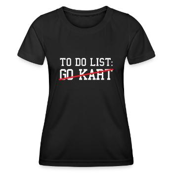 Sport To Do List Go Kart - Frauen Funktions-T-Shirt - Schwarz - Vorne - AI Model Female 172 light (172cm)