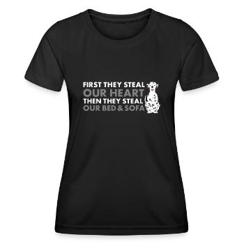They Steal Our Heart Dalmatian - Women's Functional T-Shirt - black - Front - AI Model Female 172 light (172cm)