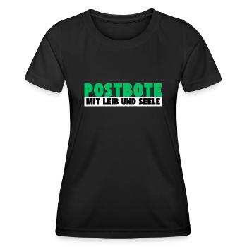 Postbote mit Leib und Seele - Frauen Funktions-T-Shirt - Schwarz - Vorne - AI Model Female 172 light (172cm)