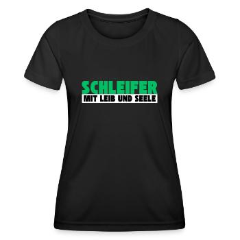 Schleifer mit Leib und Seele - Frauen Funktions-T-Shirt - Schwarz - Vorne - AI Model Female 172 light (172cm)