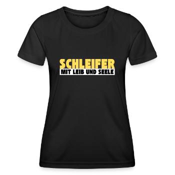 Schleifer mit Leib und Seele - Frauen Funktions-T-Shirt - Schwarz - Vorne - AI Model Female 172 light (172cm)