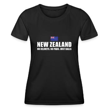 New Zealand No Helmets No Pads New Zealand Rugby - Frauen Funktions-T-Shirt - Schwarz - Vorne - AI Model Female 172 light (172cm)