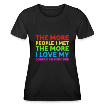 More People I Met More I Love Doberman Pinscher - Women's Functional T-Shirt - black - Front - AI Model Female 172 light (172cm)