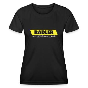 Radler mit Leib und Seele - Frauen Funktions-T-Shirt - Schwarz - Vorne - AI Model Female 172 light (172cm)