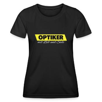Optiker mit Leib und Seele - Frauen Funktions-T-Shirt - Schwarz - Vorne - AI Model Female 172 light (172cm)