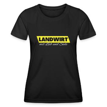 Landwirt mit Leib und Seele - Frauen Funktions-T-Shirt - Schwarz - Vorne - AI Model Female 172 light (172cm)