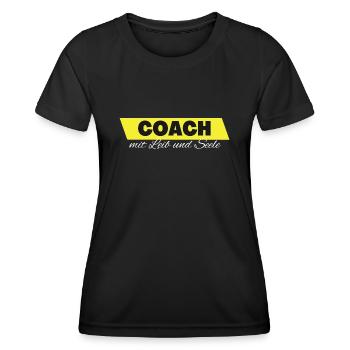 Coach mit Leib und Seele - Frauen Funktions-T-Shirt - Schwarz - Vorne - AI Model Female 172 light (172cm)