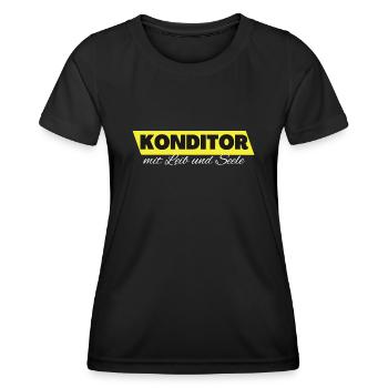 Konditor mit Leib und Seele - Frauen Funktions-T-Shirt - Schwarz - Vorne - AI Model Female 172 light (172cm)