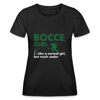 Sport Girl Définition Bocce - T-shirt sport Femme - noir - Devant - AI Model Female 172 light (172cm)