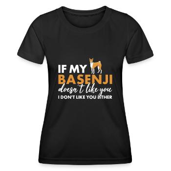 Chien si mon Basenji ne t’aime pas - T-shirt sport Femme - noir - Devant - AI Model Female 172 light (172cm)