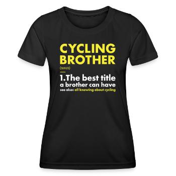 Sport Frère Cyclisme - T-shirt sport Femme - noir - Devant - AI Model Female 172 light (172cm)
