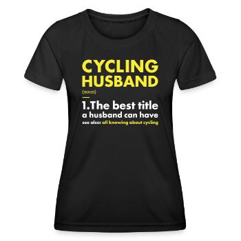 Sport Husband Cycling - Frauen Funktions-T-Shirt - Schwarz - Vorne - AI Model Female 172 light (172cm)