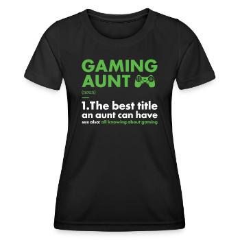 Gamer Aunt Definition Gaming - Frauen Funktions-T-Shirt - Schwarz - Vorne - AI Model Female 172 light (172cm)