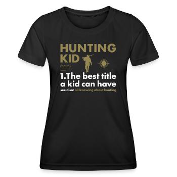 Hunter Kid Définition Chasse - T-shirt sport Femme - noir - Devant - AI Model Female 172 light (172cm)