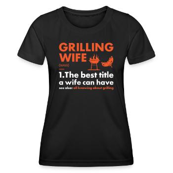 Griller Femme Définition Grillades - T-shirt sport Femme - noir - Devant - AI Model Female 172 light (172cm)