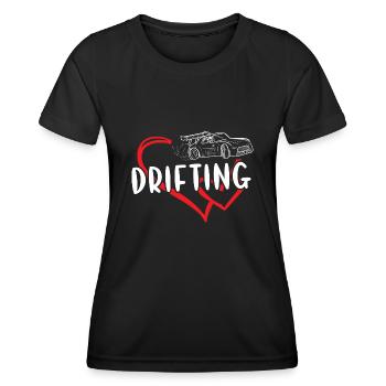 Sport Heart Drifting - Frauen Funktions-T-Shirt - Schwarz - Vorne - AI Model Female 172 light (172cm)
