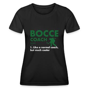 Définition de l’entraîneur sportif Bocce - T-shirt sport Femme - noir - Devant - AI Model Female 172 light (172cm)