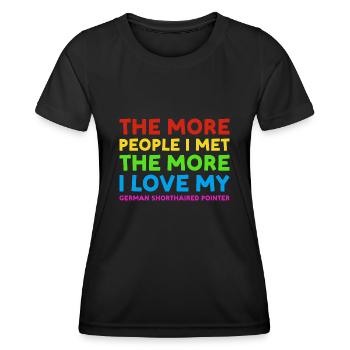People I Met I Love German Shorthaired Pointer - Women's Functional T-Shirt - black - Front - AI Model Female 172 light (172cm)