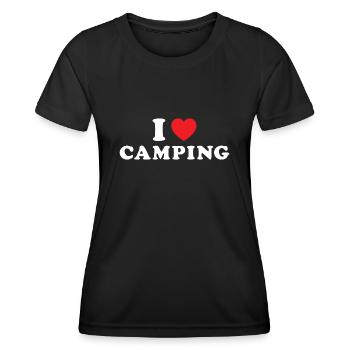 Camper I Love Camping - Women's Functional T-Shirt - black - Front - AI Model Female 172 light (172cm)