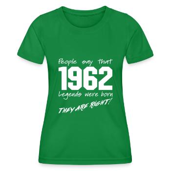 Legenden wurden 1962 geboren - Frauen Funktions-T-Shirt - Kelly Green - Vorne - AI Model Female 172 dark (172cm)