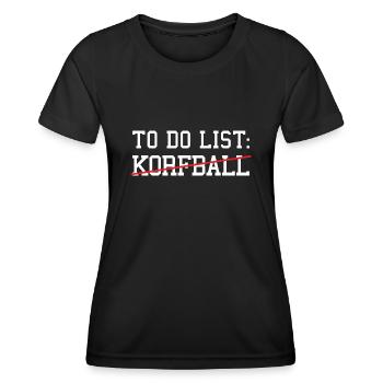 Sport To Do List Korfball - Women's Functional T-Shirt - black - Front - AI Model Female 172 light (172cm)