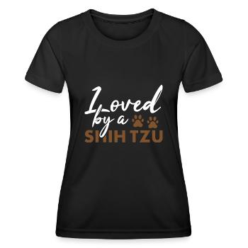 Loved By A Shih Tzu - Women's Functional T-Shirt - black - Front - AI Model Female 172 light (172cm)