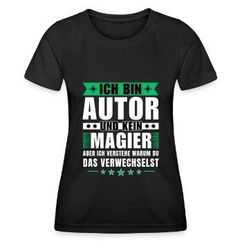 Ich bin Autor und kein Magier - Frauen Funktions-T-Shirt - Schwarz - Vorne - AI Model Female 172 light (172cm)