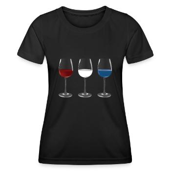 Vétéran US Flag Vine Glass Rouge Blanc & Bleu - T-shirt sport Femme - noir - Devant - AI Model Female 172 light (172cm)