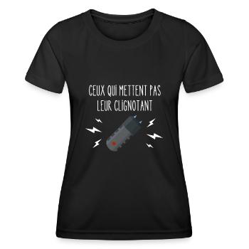 ceux qui mettent pas leur clignotant - T-shirt sport Femme - noir - Devant - AI Model Female 172 light (172cm)