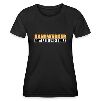Handwerker mit Leib und Seele - Frauen Funktions-T-Shirt - Schwarz - Vorne - AI Model Female 172 light (172cm)