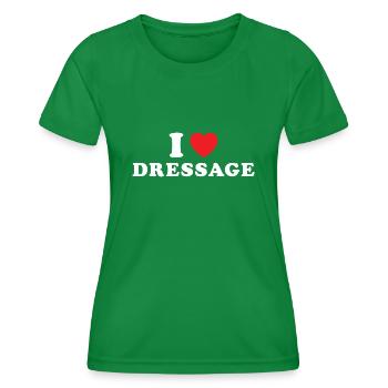 Cavalière J’aime le dressage - T-shirt sport Femme - vert - Devant - AI Model Female 172 dark (172cm)