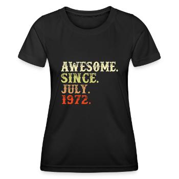 Juillet 1972 - cadeau du 50e anniversaire. Génial. - T-shirt sport Femme - noir - Devant - AI Model Female 172 light (172cm)