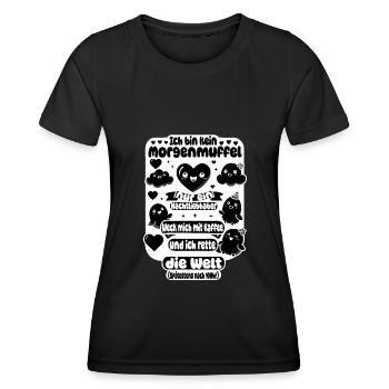 Les noctambules – le café sauve le monde - T-shirt sport Femme - noir - Devant - AI Model Female 172 light (172cm)