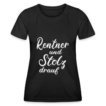 Rentner Ruhestand Alter Mann Geschenk Humor Spruch - Frauen Funktions-T-Shirt - Schwarz - Vorne - AI Model Female 172 light (172cm)