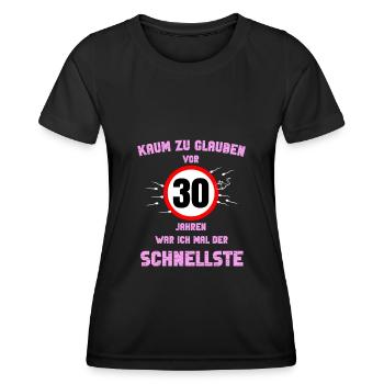 30 Rond Anniversaire Cadeau Fête Dire Idée - T-shirt sport Femme - noir - Devant - AI Model Female 172 light (172cm)