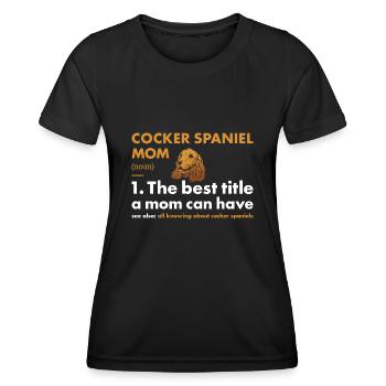 Chien Corgi Maman Définition - T-shirt sport Femme - noir - Devant - AI Model Female 172 light (172cm)