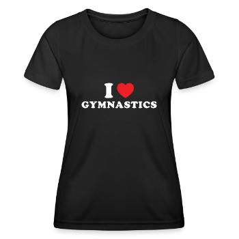 Sport I Love Gymnastics - Frauen Funktions-T-Shirt - Schwarz - Vorne - AI Model Female 172 light (172cm)