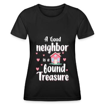 Maison de voisinage Bâtiment Alcool - T-shirt sport Femme - noir - Devant - AI Model Female 172 light (172cm)