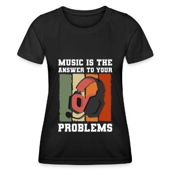 Problème Pas mon problème Je m’en fiche - T-shirt sport Femme - noir - Devant - AI Model Female 172 light (172cm)